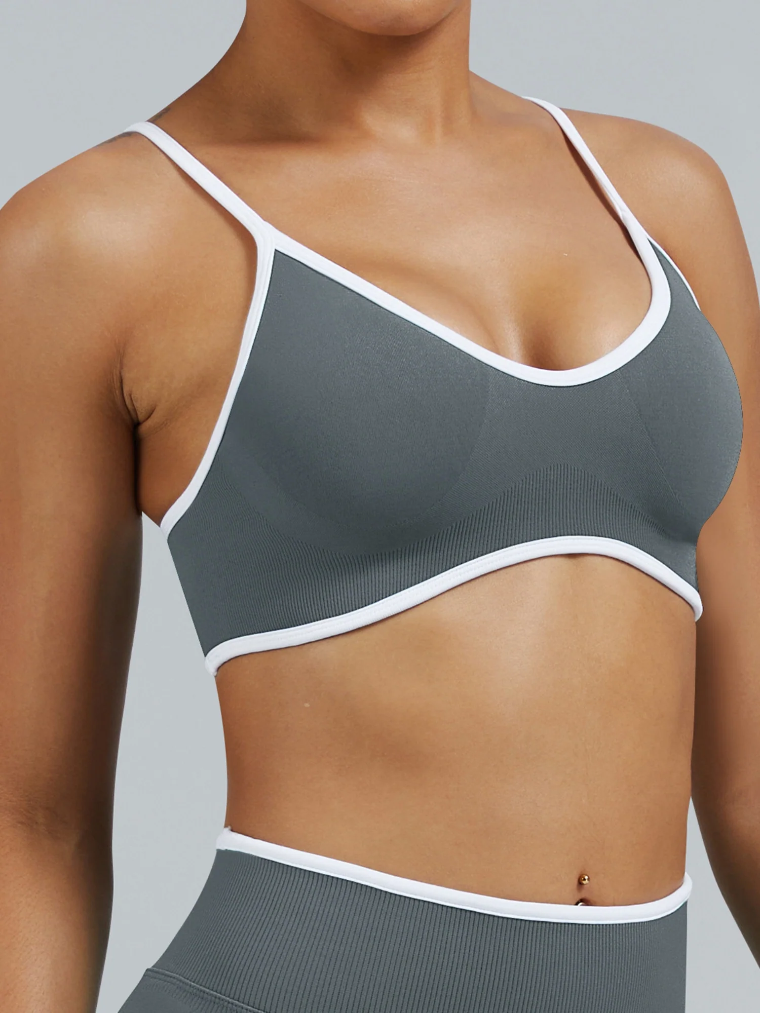 Seamless With Breast Pads Exercise Yoga Halter Bra Vest - Image 15