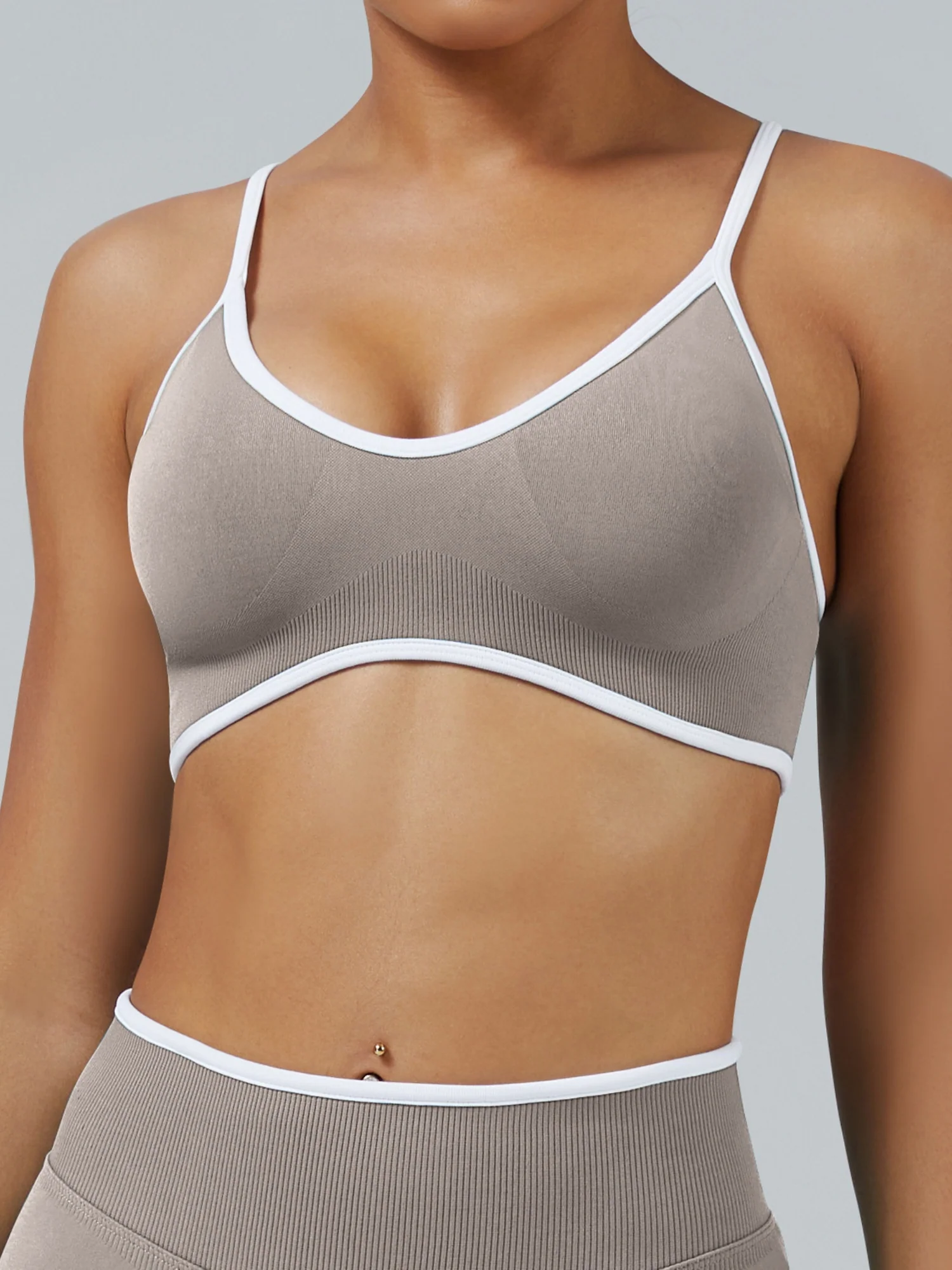 Seamless With Breast Pads Exercise Yoga Halter Bra Vest - Image 16