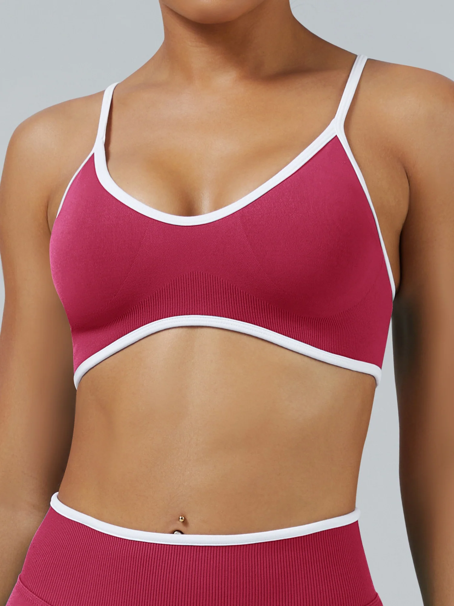 Seamless With Breast Pads Exercise Yoga Halter Bra Vest - Image 17