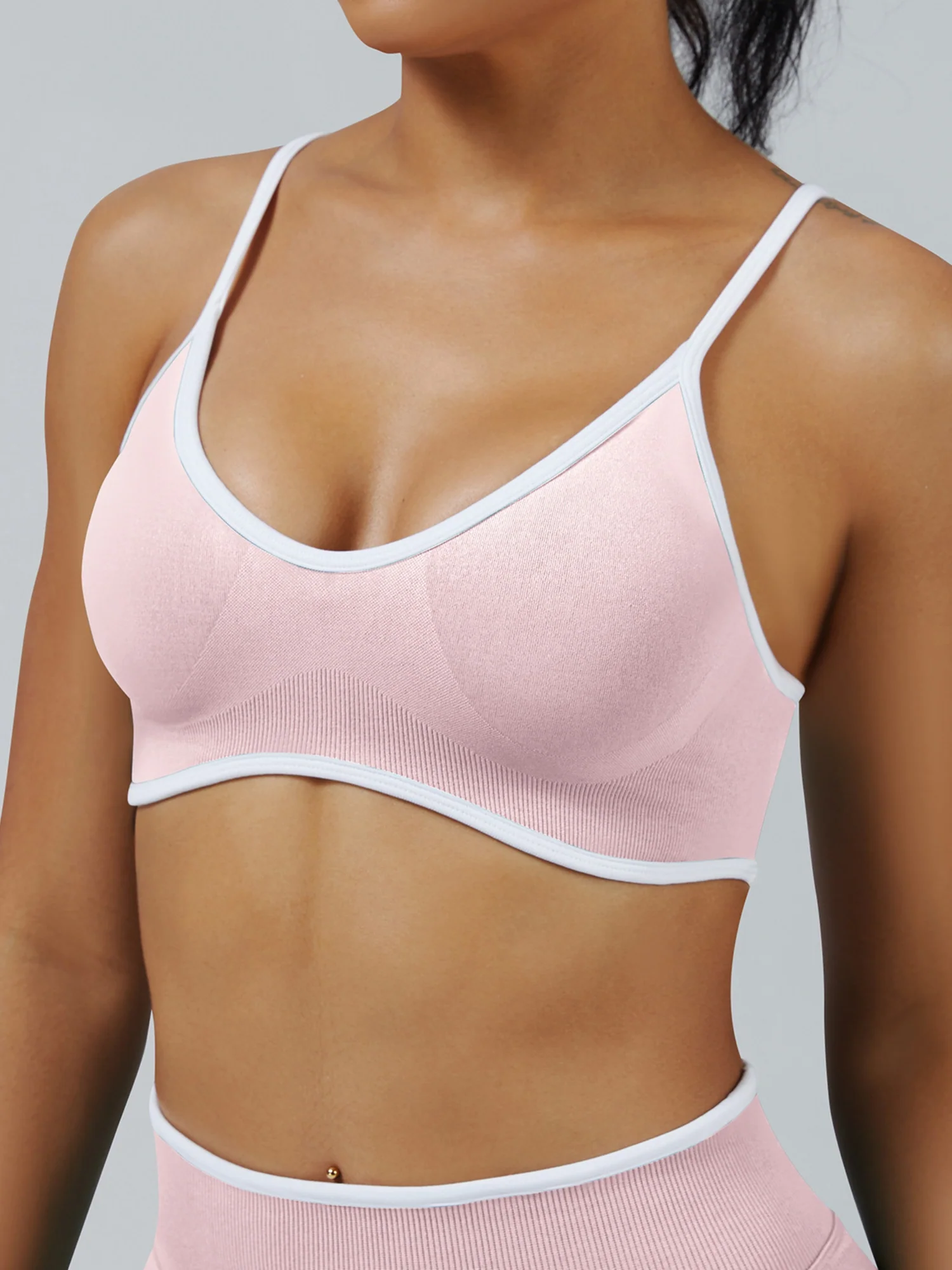 Seamless With Breast Pads Exercise Yoga Halter Bra Vest - Image 4