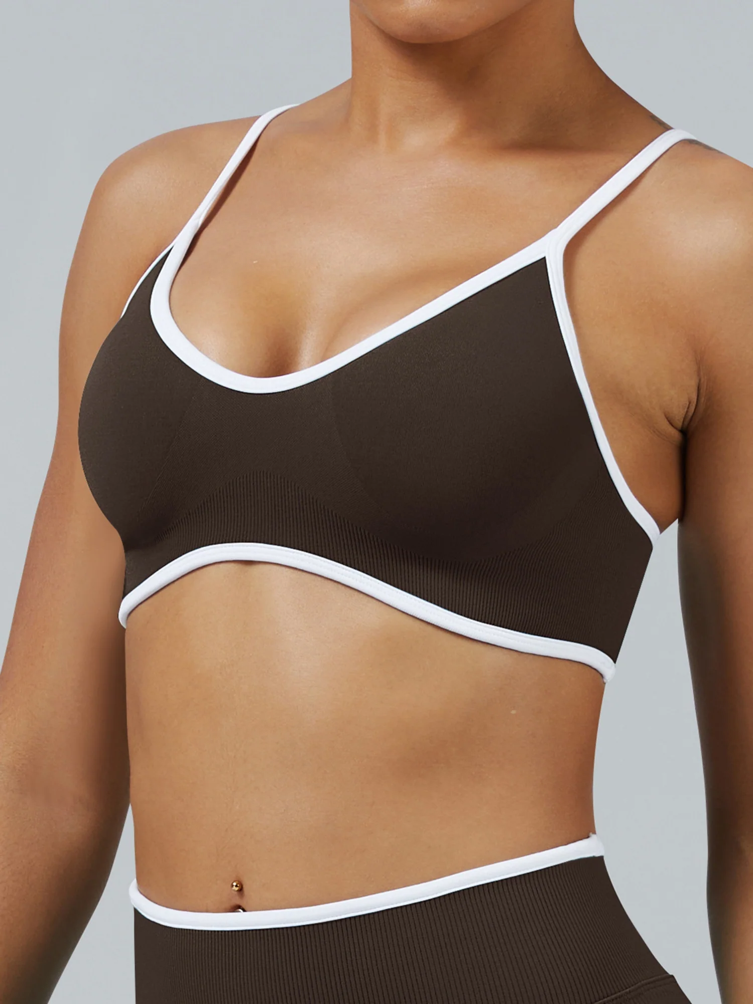 Seamless With Breast Pads Exercise Yoga Halter Bra Vest - Image 7