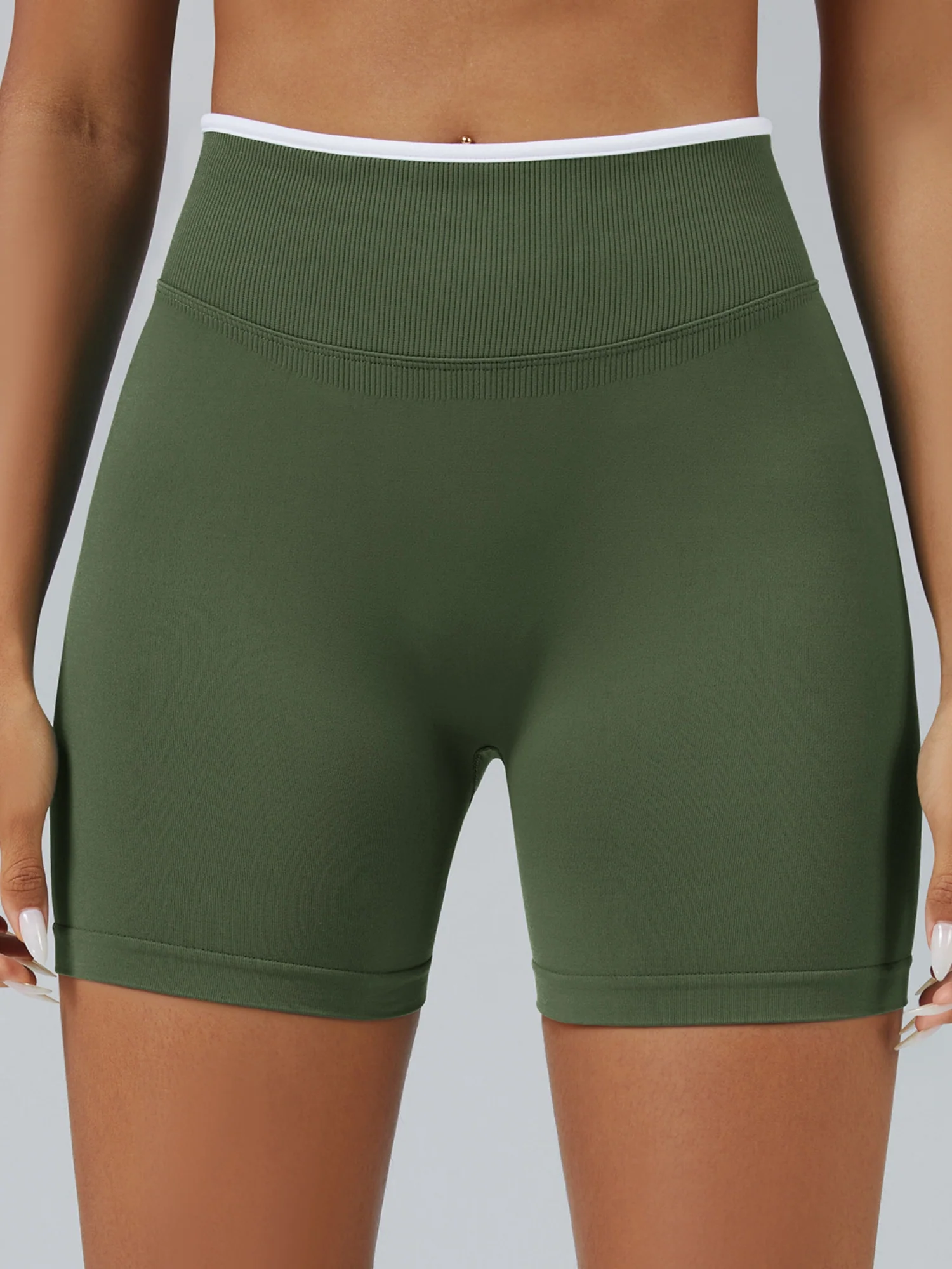 Color Matching Seamless High-waisted Hip Lift Exercise Yoga Shorts - Image 7