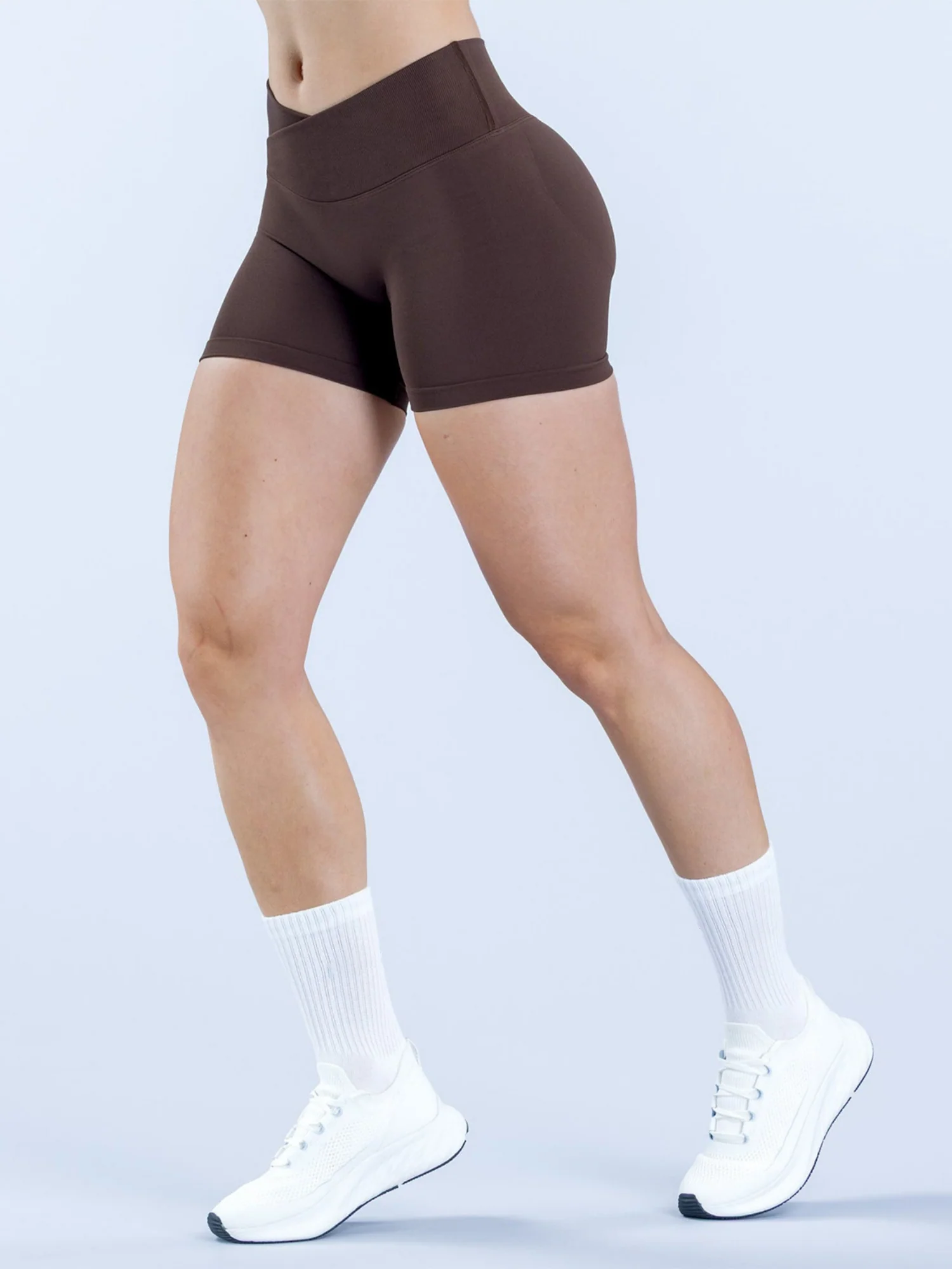 Seamless Buttock Lifting Cross Waist Exercise And Fitness Yoga Shorts - Image 8