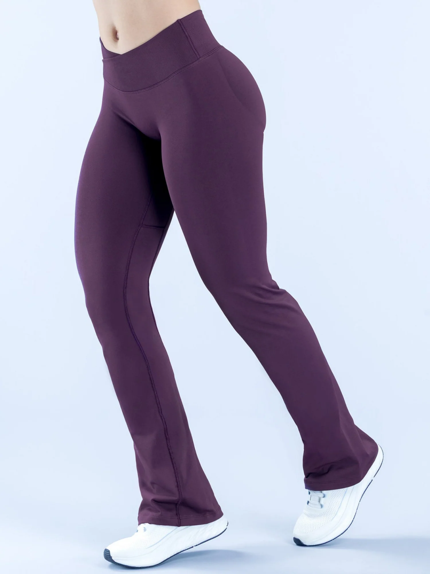 Seamless Buttock Lift Cross Waist Exercise And Fitness Yoga Flared Trousers - Image 9