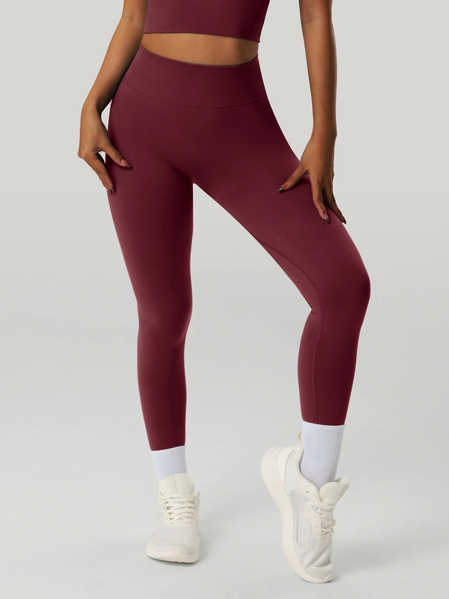 Threaded Waist Abdominal Tightening And Buttock Lifting Exercise And Fitness Yoga Pants - Image 9