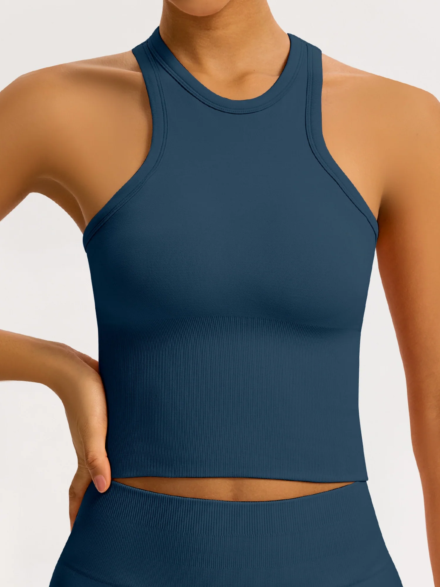 Seamless Tights T-back Fitness Exercise Yoga Tank Tops - Image 6