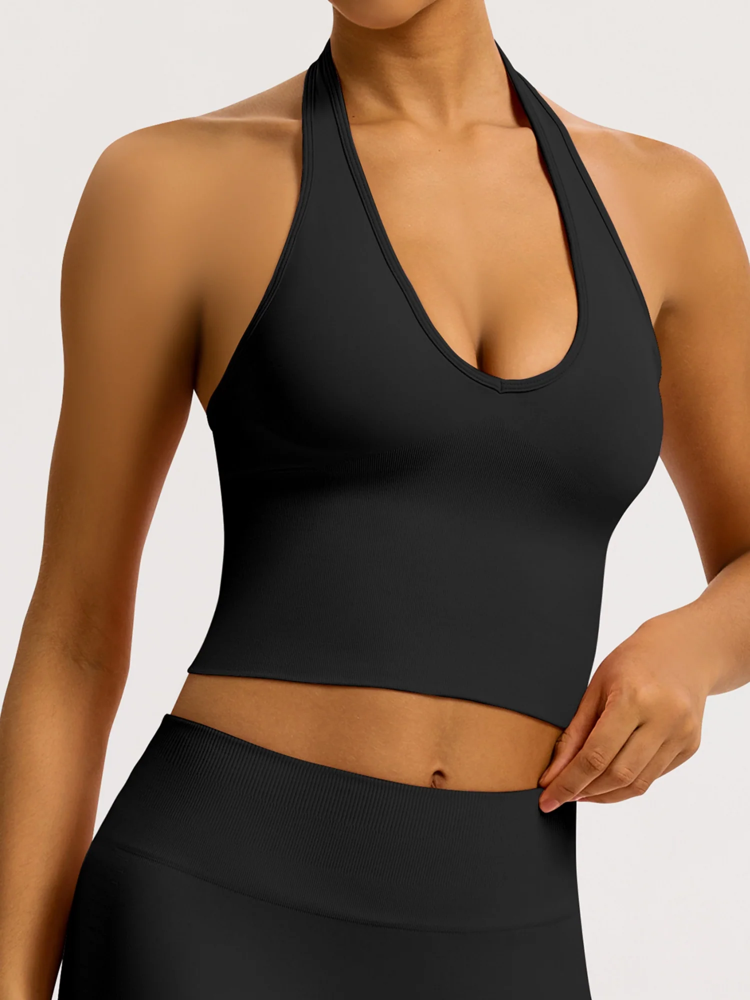Seamless Quick-drying Halter Neck Beautiful Back Exercise And Fitness Yoga Tank Top - Image 4