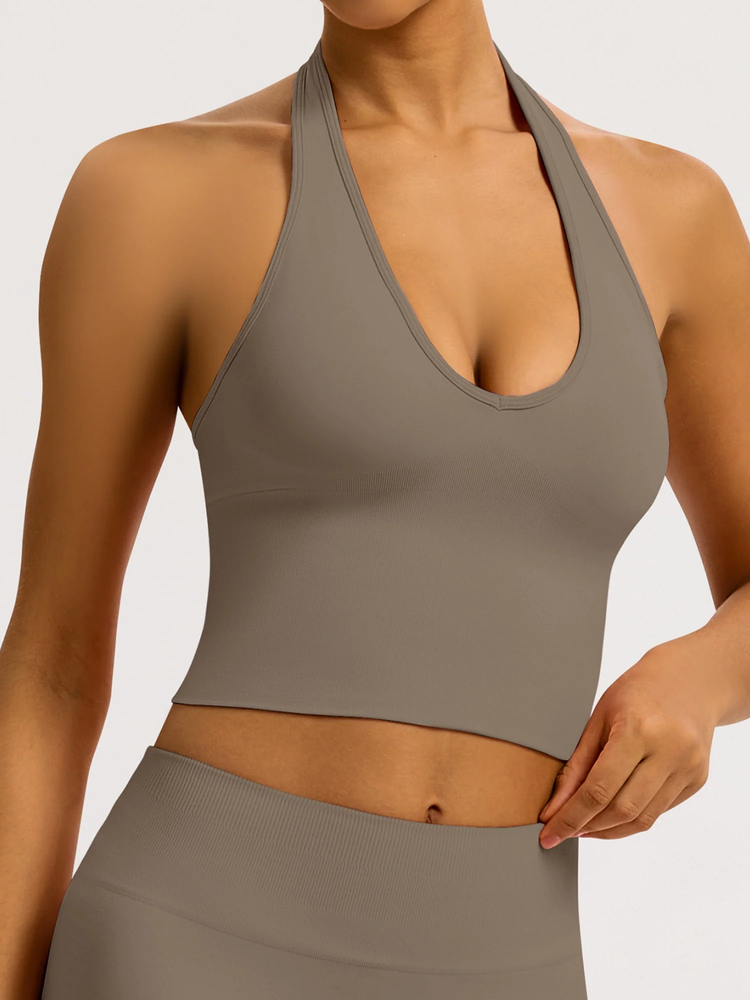 Seamless Quick-drying Halter Neck Beautiful Back Exercise And Fitness Yoga Tank Top - Image 5