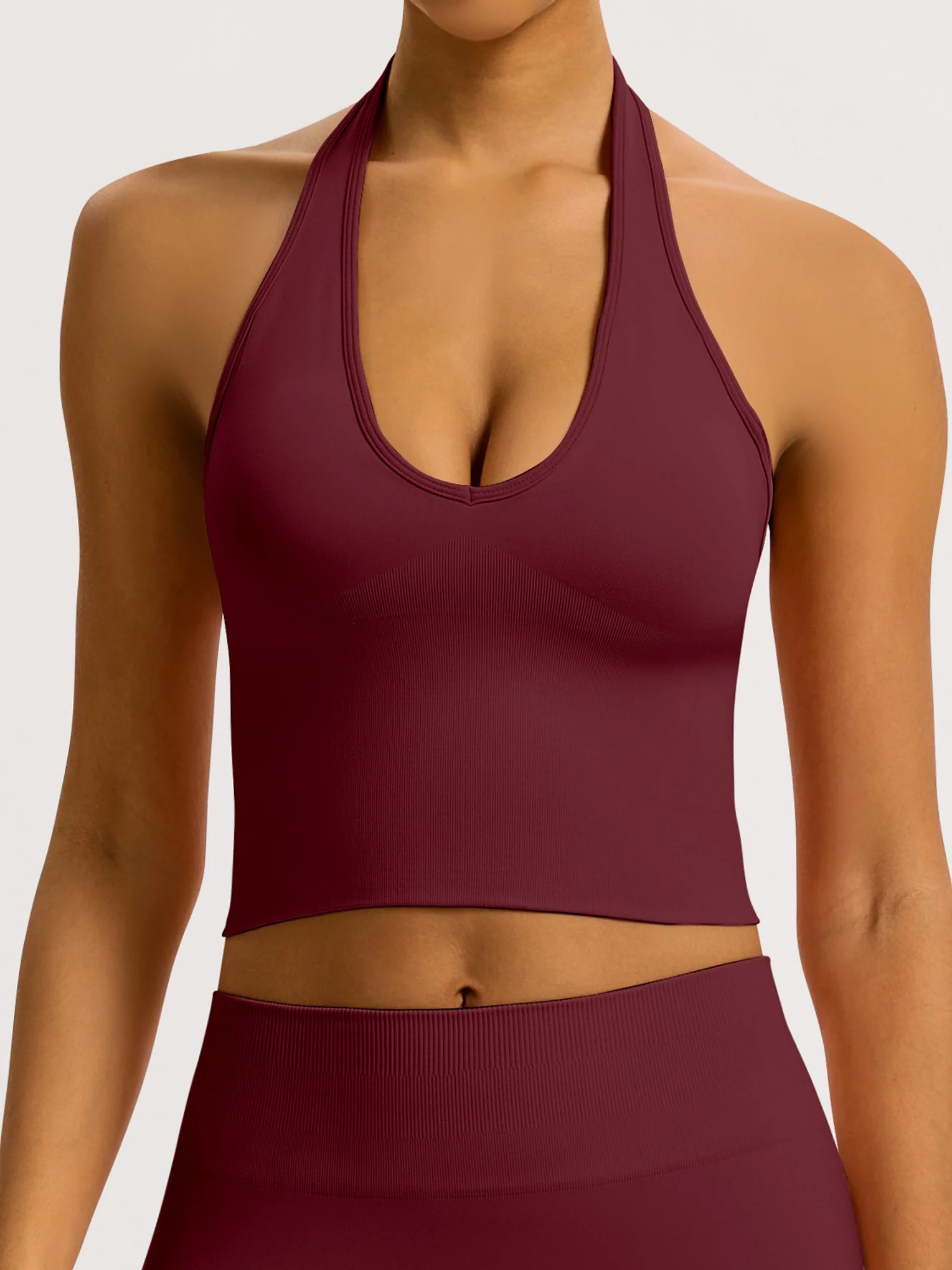 Seamless Quick-drying Halter Neck Beautiful Back Exercise And Fitness Yoga Tank Top - Image 9