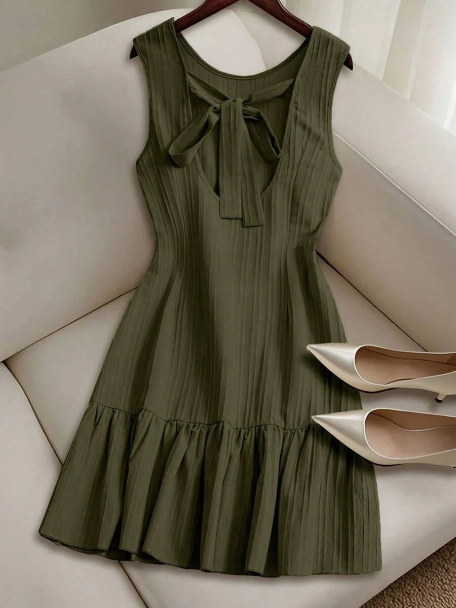 Backless Bandage Bow Mini&Short Dresses - Image 10