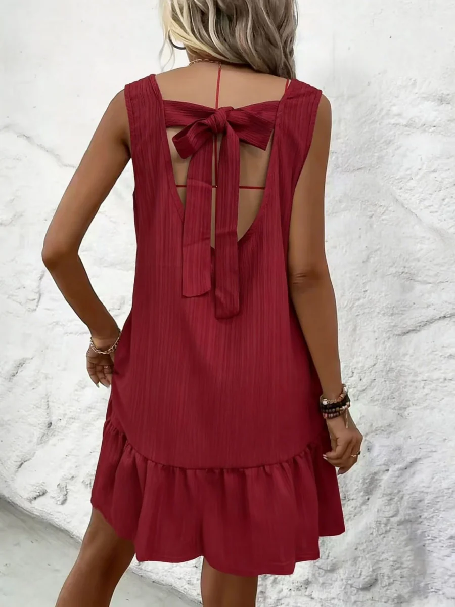 Backless Bandage Bow Mini&Short Dresses - Image 15
