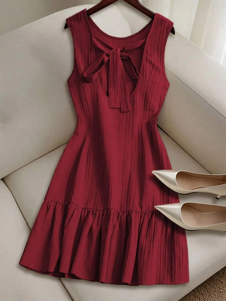Backless Bandage Bow Mini&Short Dresses - Image 17