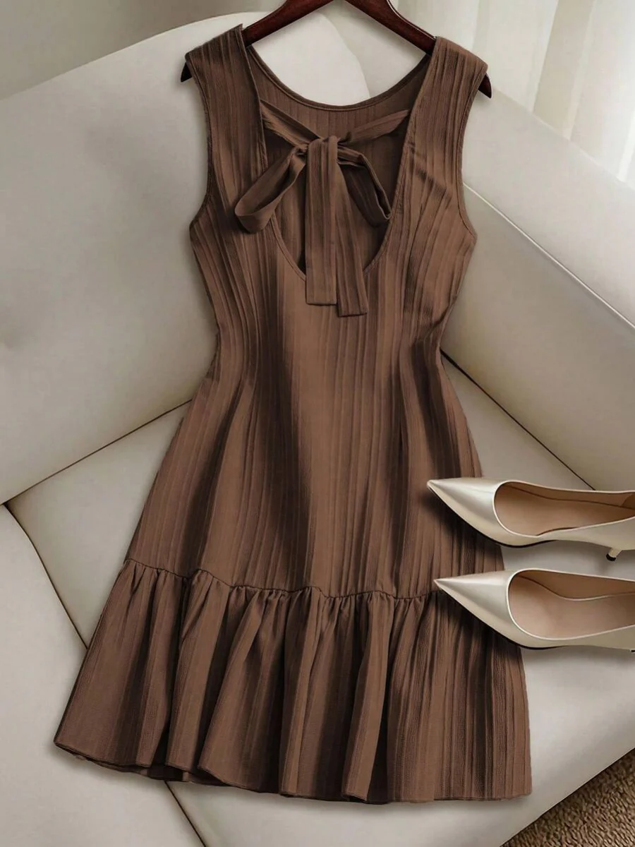 Backless Bandage Bow Mini&Short Dresses - Image 4