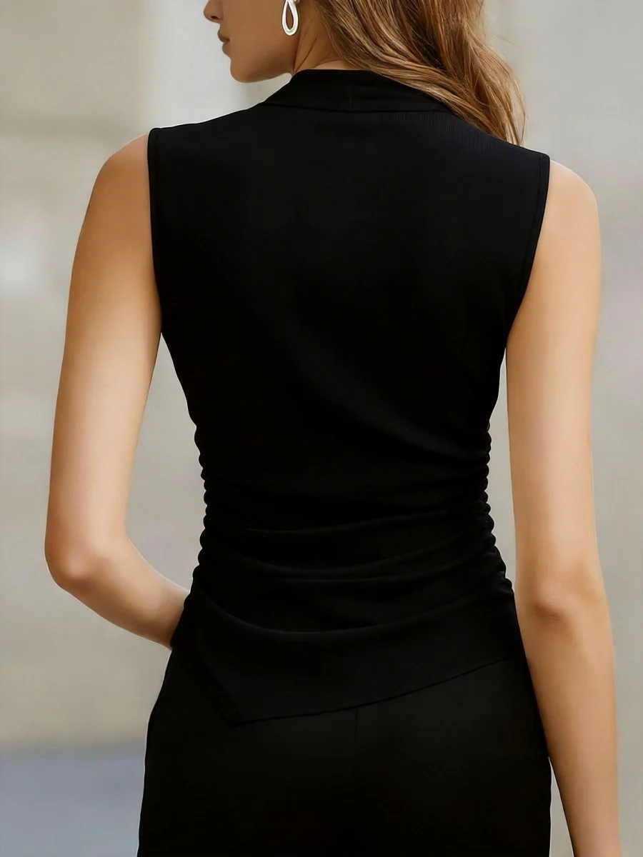Kink Temperament Commuting Pleated Jacket Tank Tops - Image 7