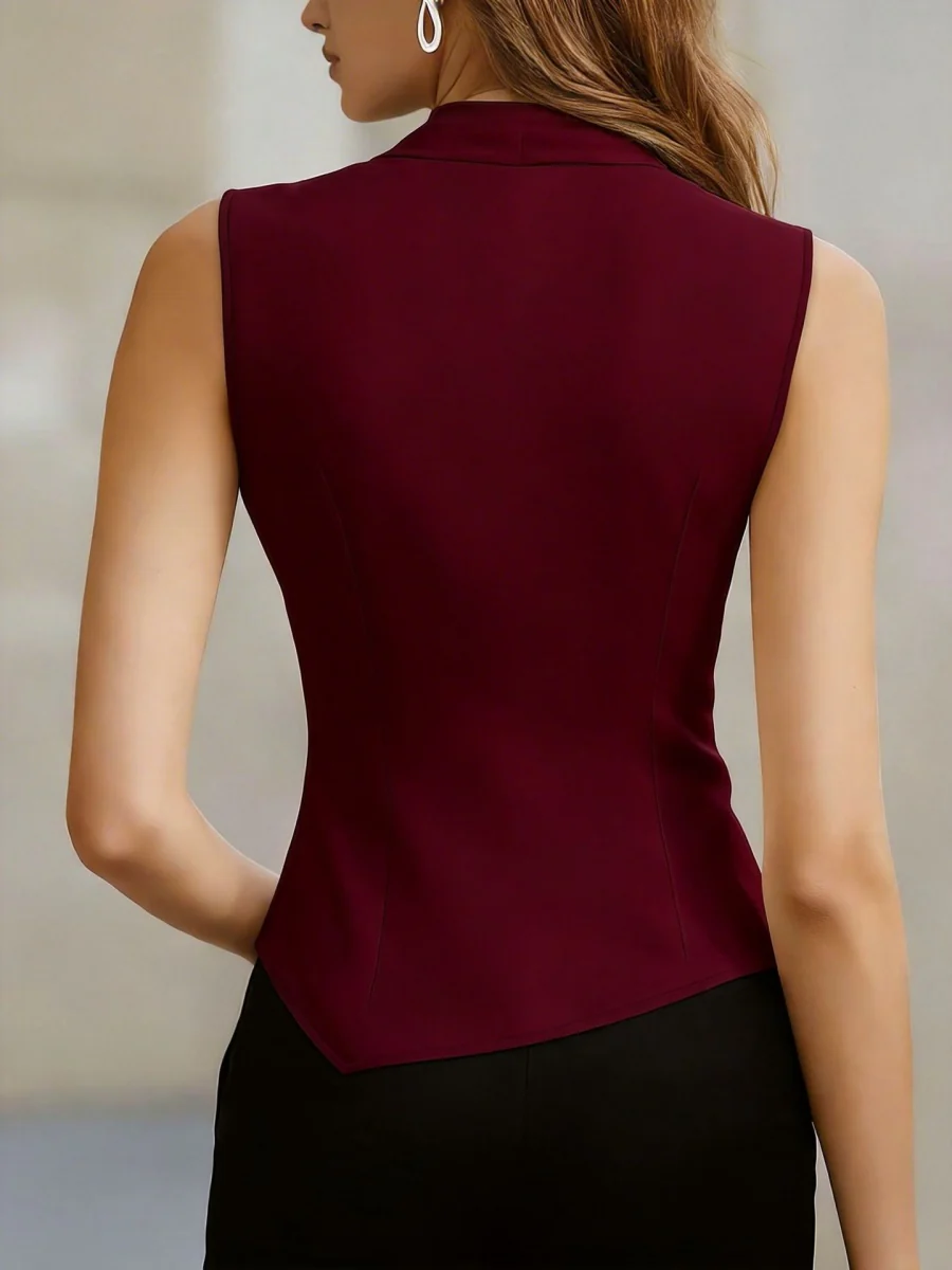Kink Temperament Commuting Pleated Jacket Tank Tops - Image 9