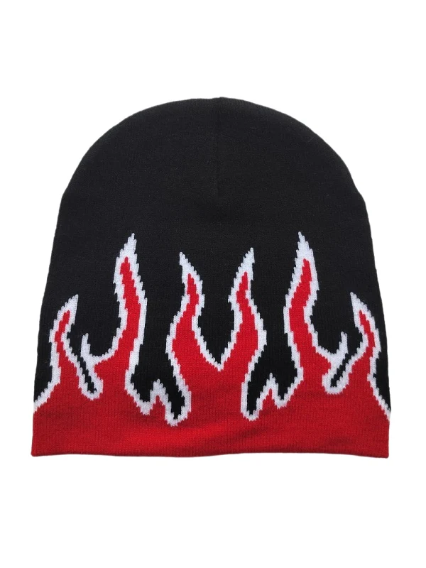 Flame Jacquard Hip Hop Windproof Beanies - Image 2