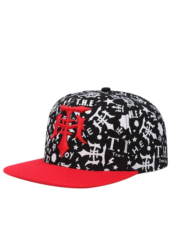 Hip-hop Embroidery Hip Hop Flat-brimmed Hat Baseball Caps