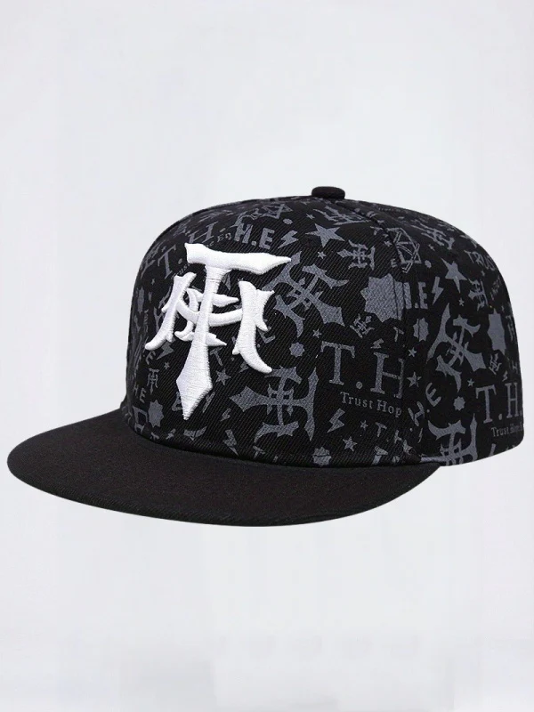Hip-hop Embroidery Hip Hop Flat-brimmed Hat Baseball Caps - Image 3