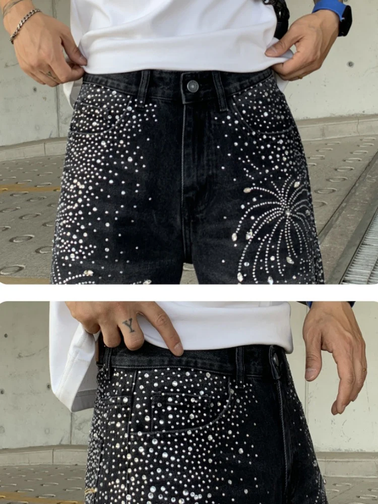 Diamond Full Diamond Hole Gradient 7 Points Denim Shorts - Image 5