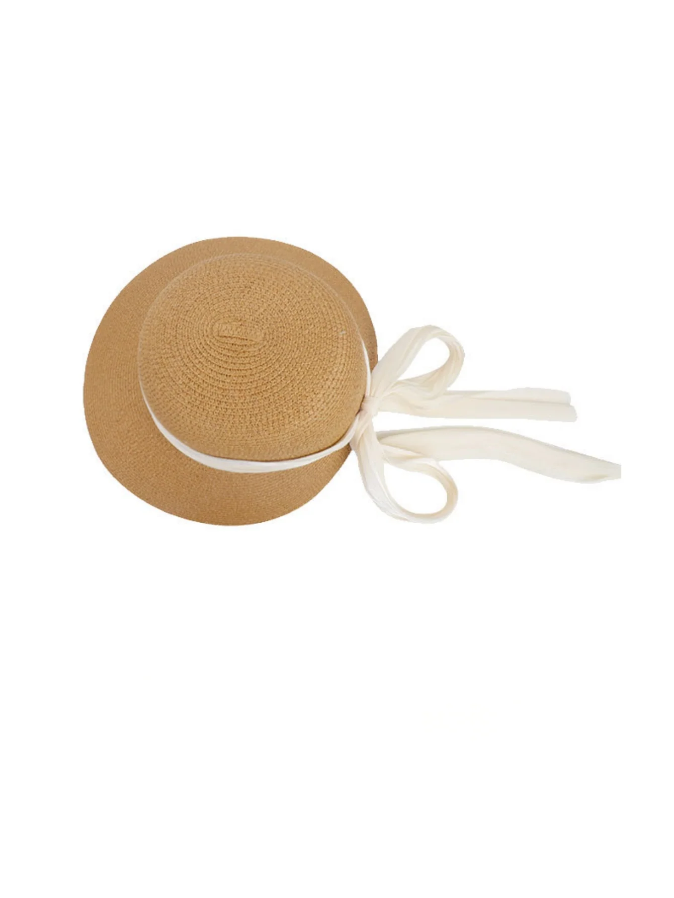 Beach Vacation Sunshade Straw Hat With Wide Brim, Bow And Ribbon - Image 6