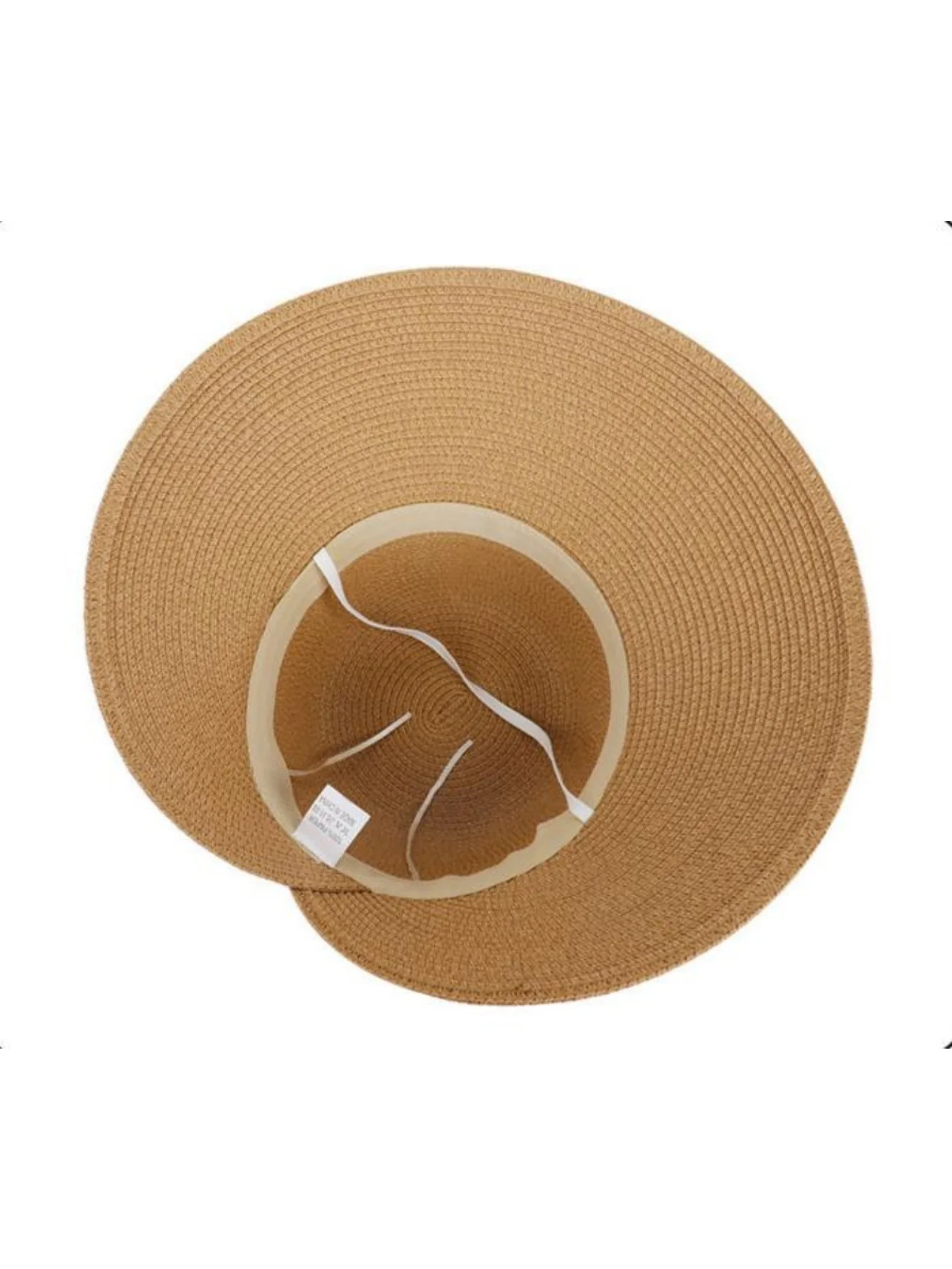 Beach Vacation Sunshade Straw Hat With Wide Brim, Bow And Ribbon - Image 7
