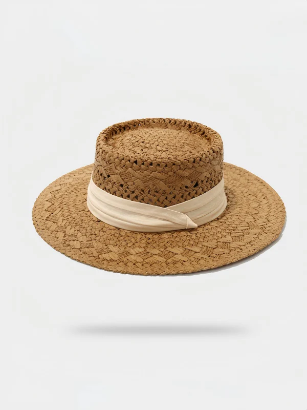Flat-topped, Openwork Sunshade Hat - Image 3