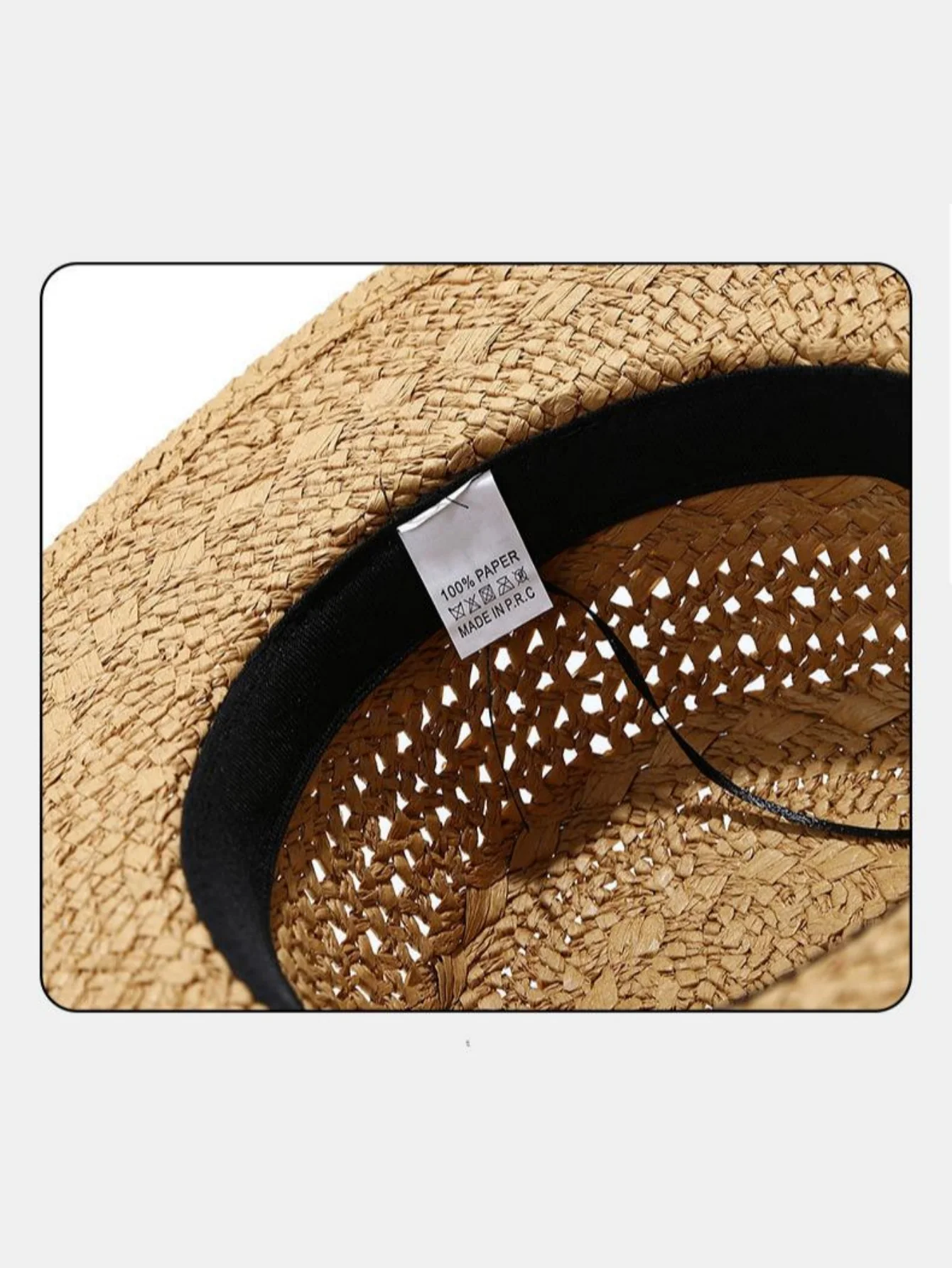 Flat-topped, Openwork Straw Hat For Sun Protection - Image 7