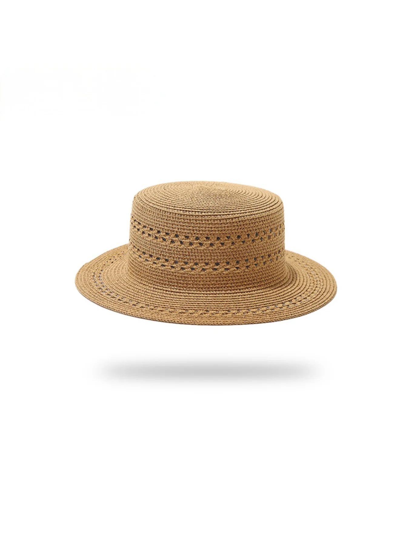 Flat-topped Woven Straw Hat - Image 3