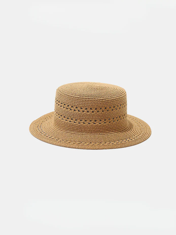 Flat-topped Woven Straw Hat - Image 4