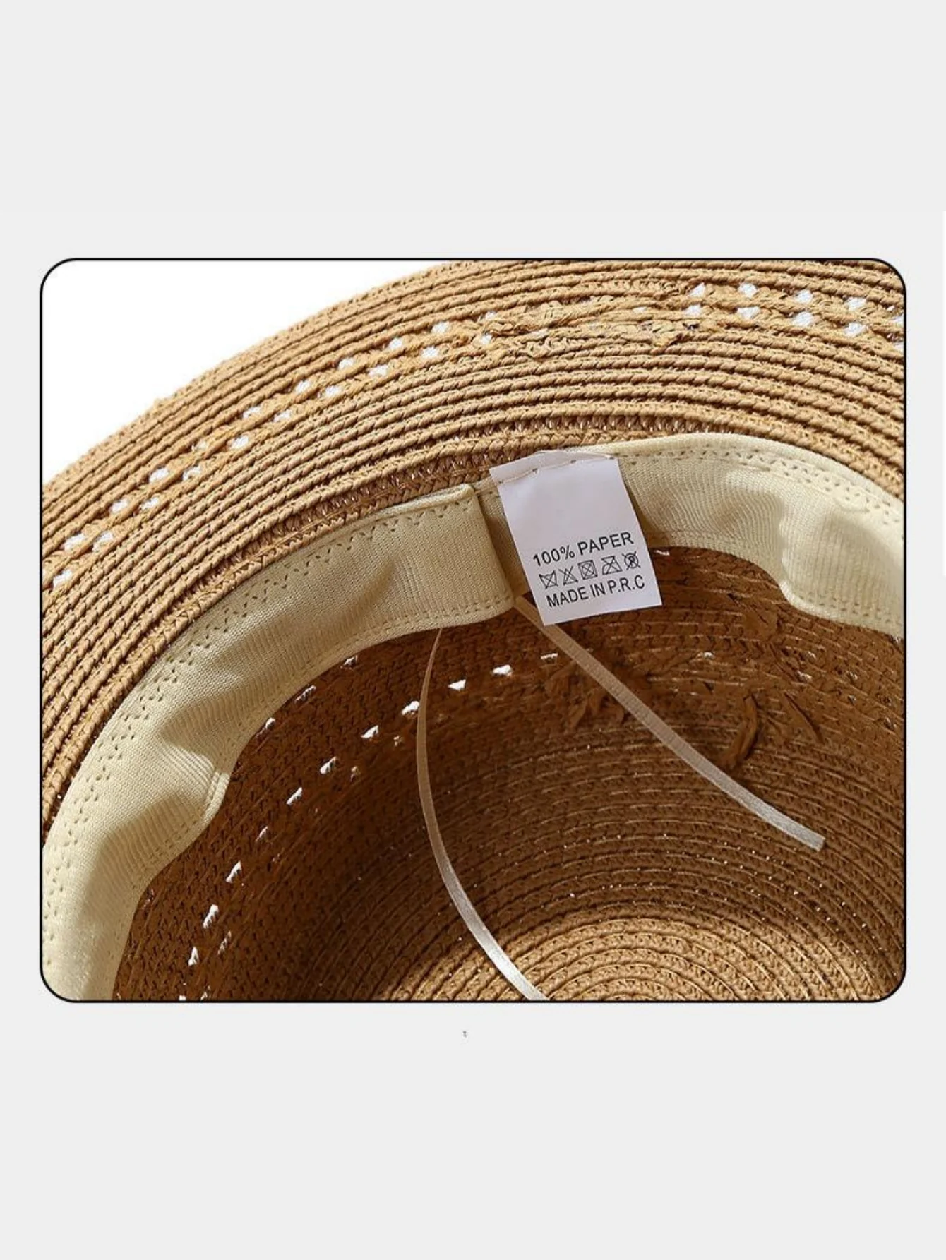 Flat-topped Woven Straw Hat - Image 6
