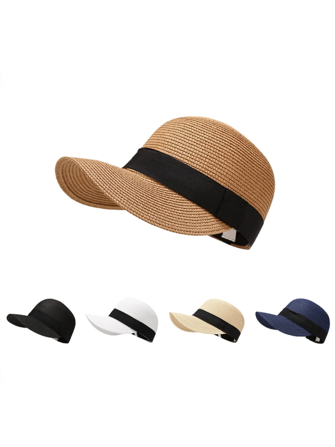 Straw-woven Long Duckbill Cap