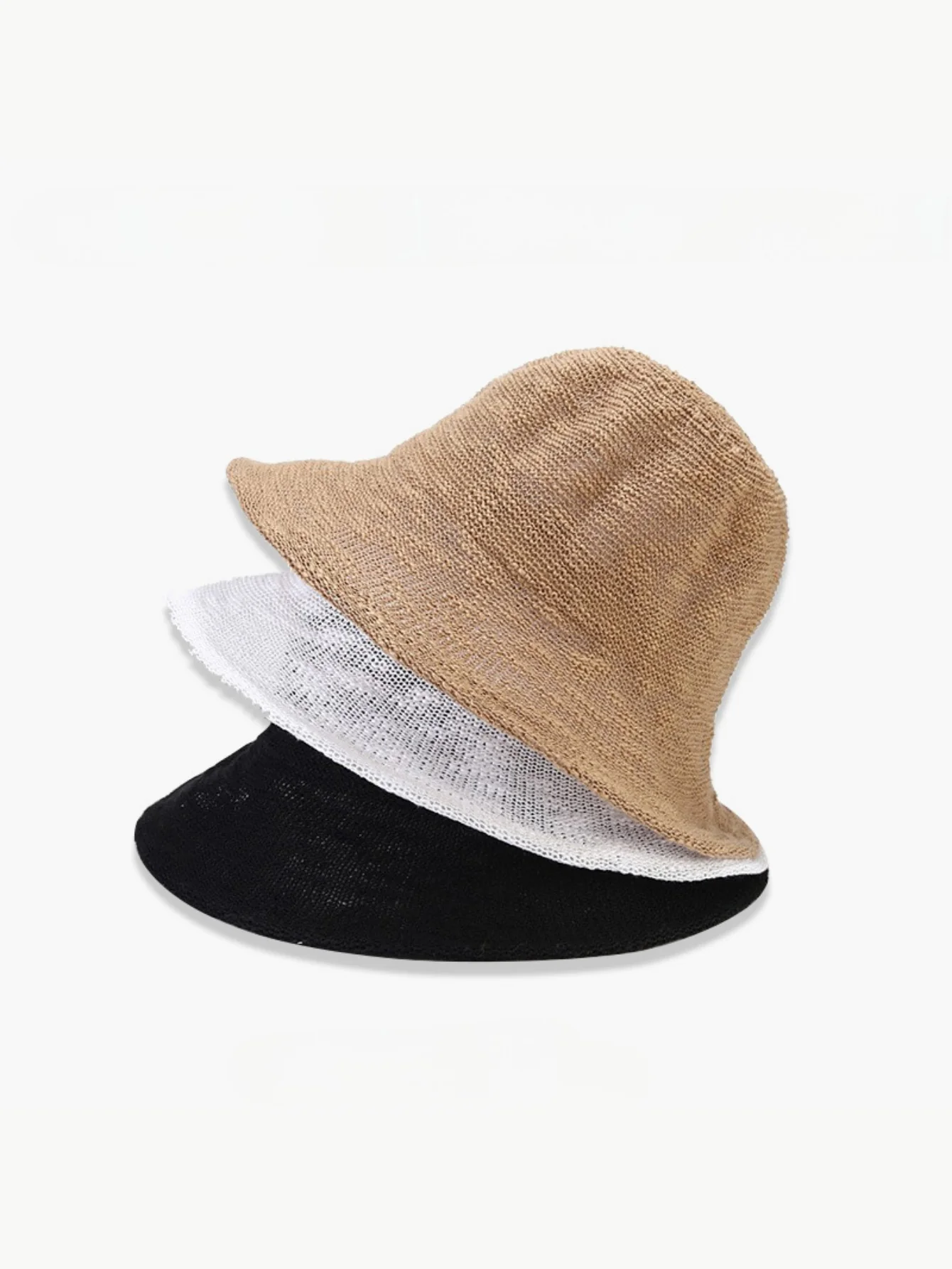 Knitted Folded Ruffled Breathable Fisherman's Hat - Image 3