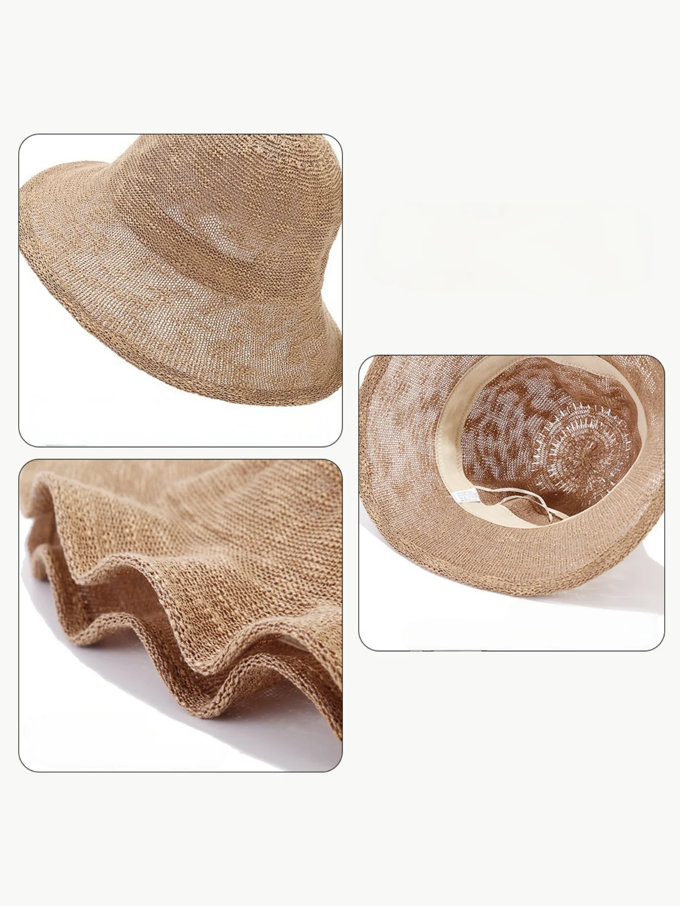 Knitted Folded Ruffled Breathable Fisherman's Hat - Image 4