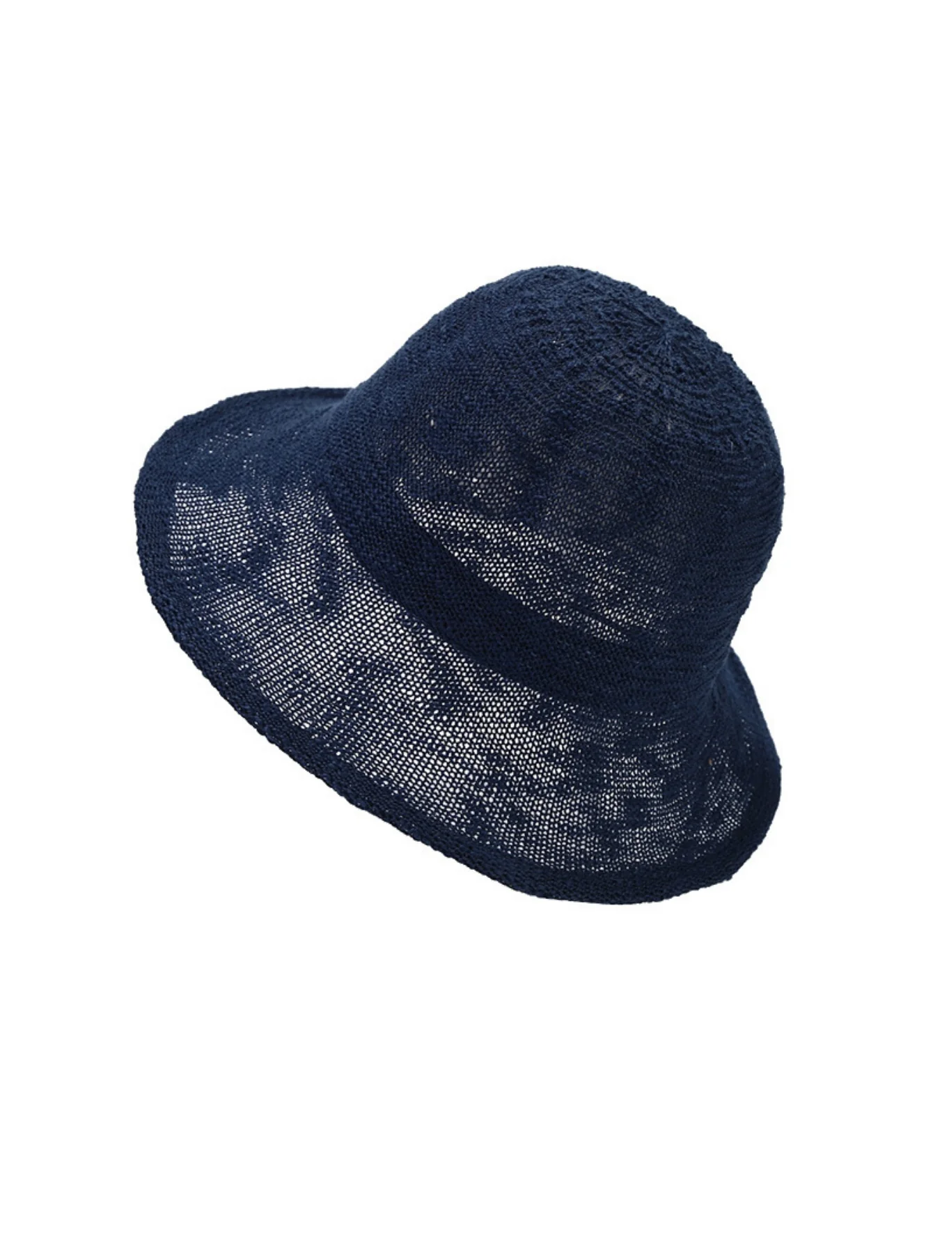 Knitted Folded Ruffled Breathable Fisherman's Hat - Image 9