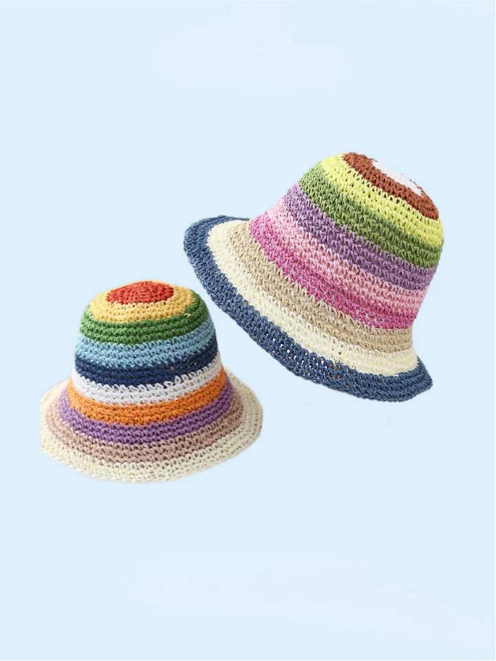 Rainbow Woven Straw Hat - Image 10