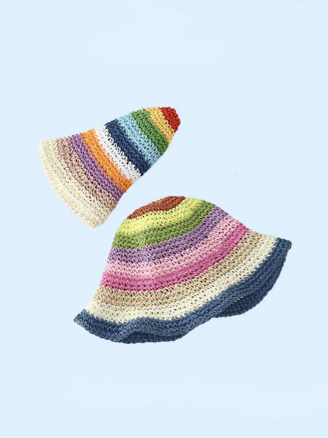 Rainbow Woven Straw Hat - Image 11