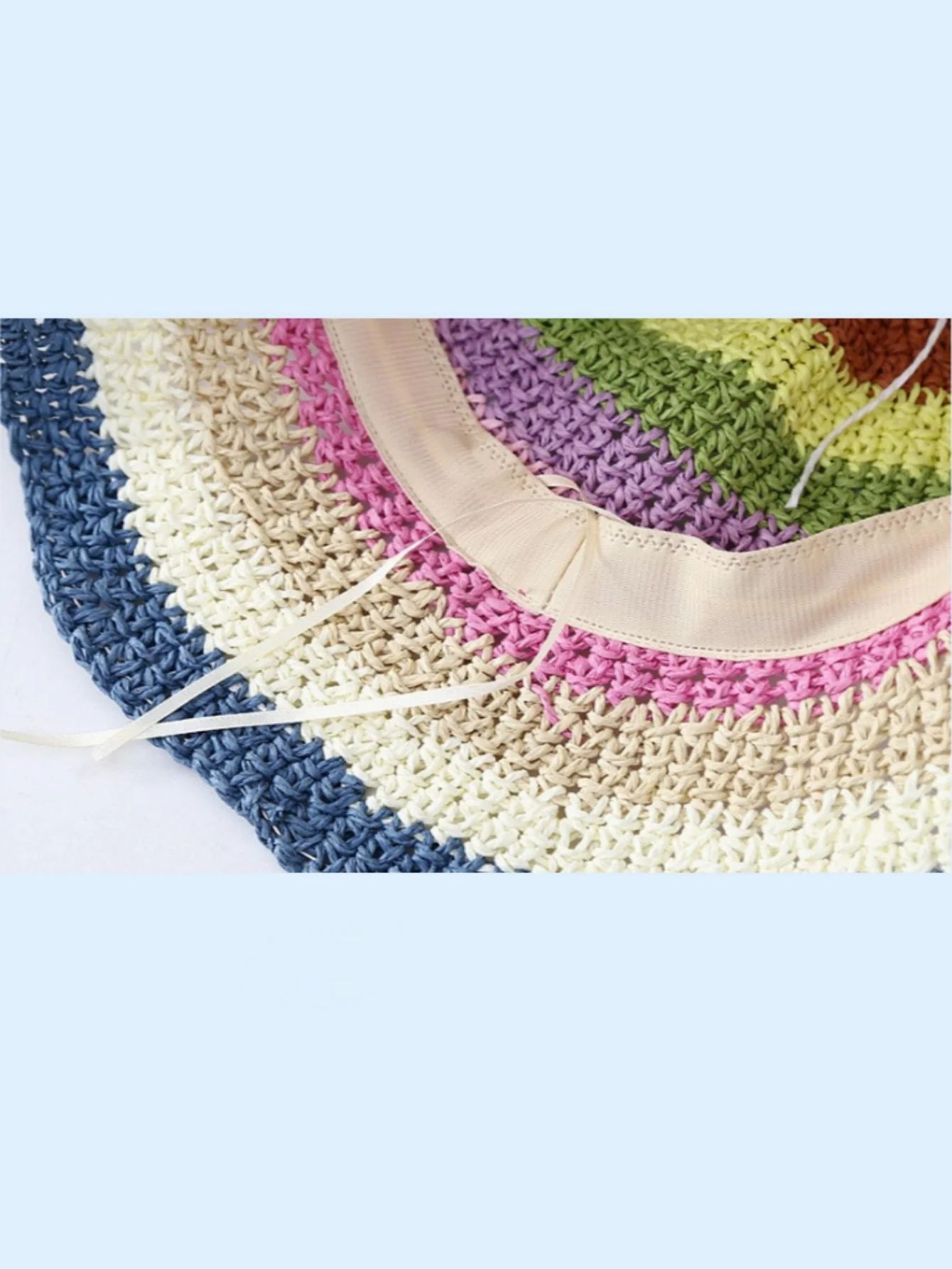 Rainbow Woven Straw Hat - Image 12