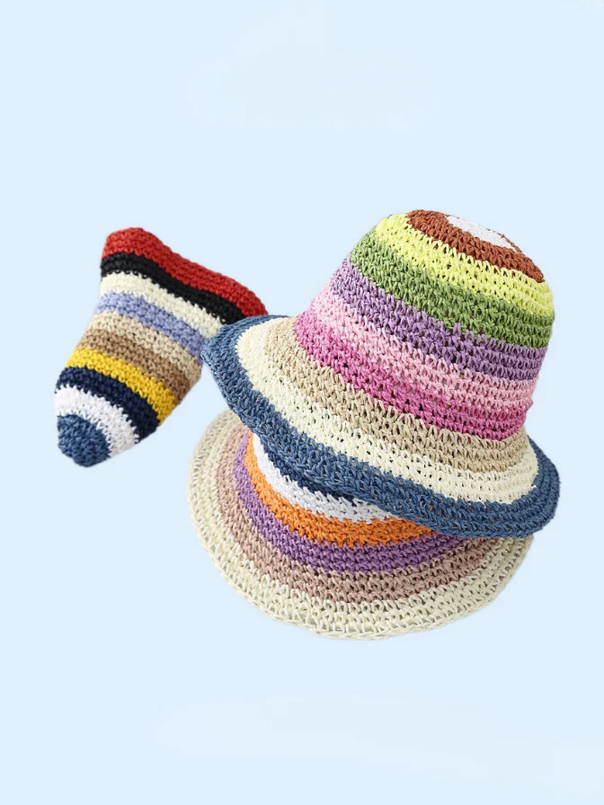 Rainbow Woven Straw Hat - Image 9