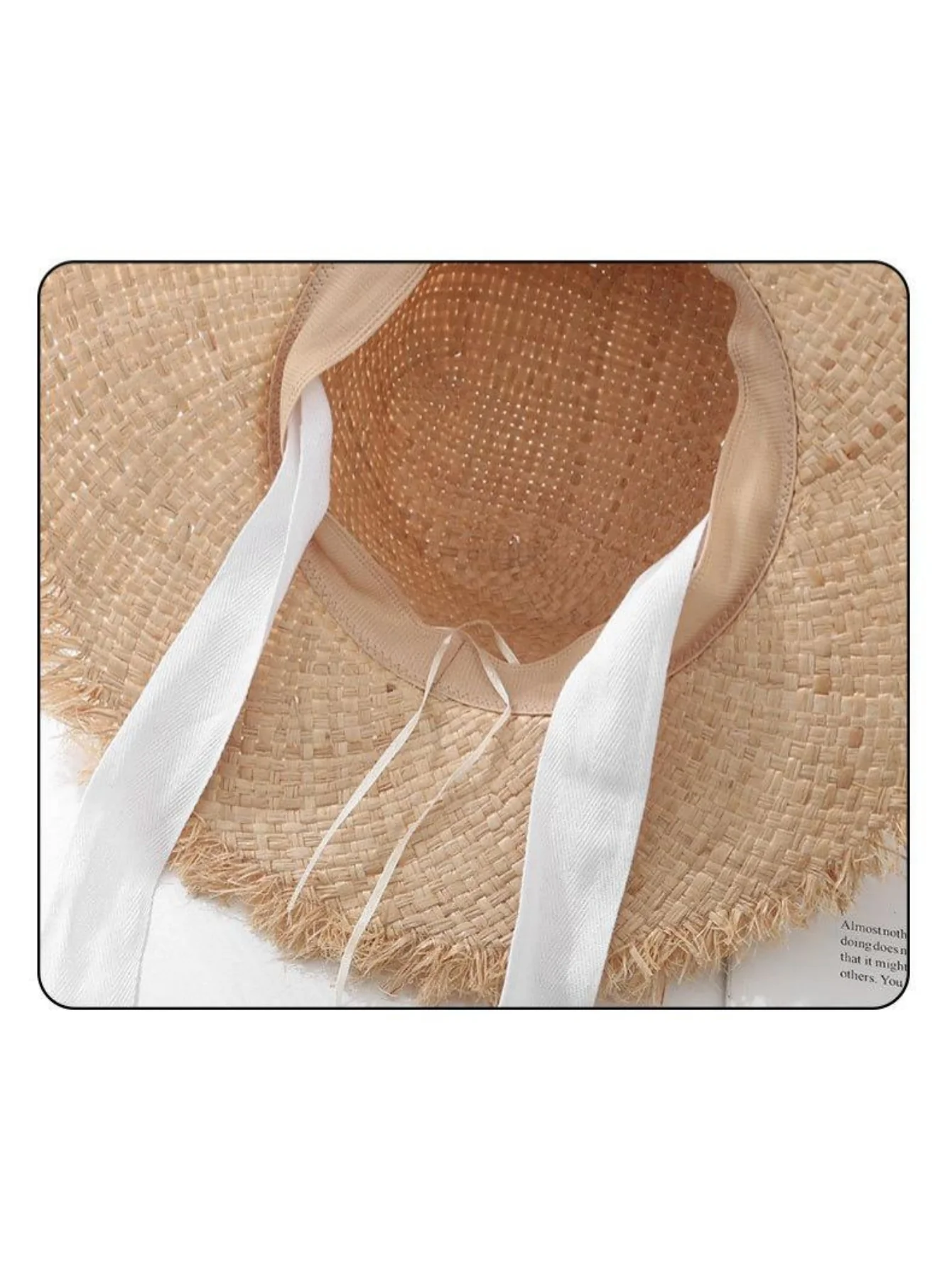 Raffia Straw Wide-brimmed Beach Vacation Hat - Image 4