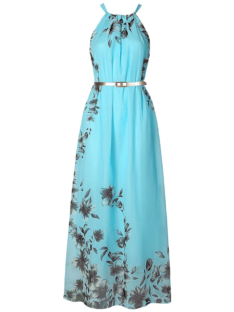 Halter Vacation Printed Maxi Dresses - Image 10