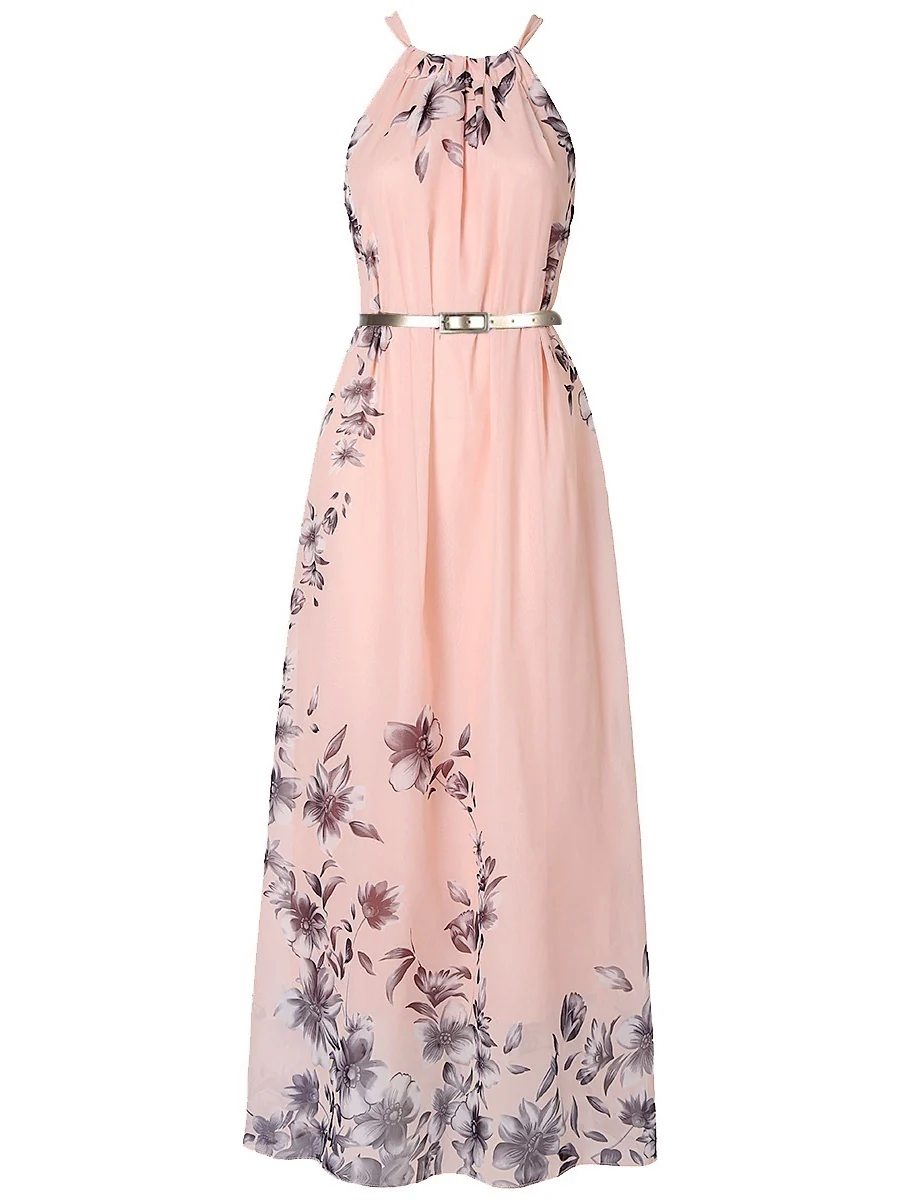 Halter Vacation Printed Maxi Dresses - Image 2