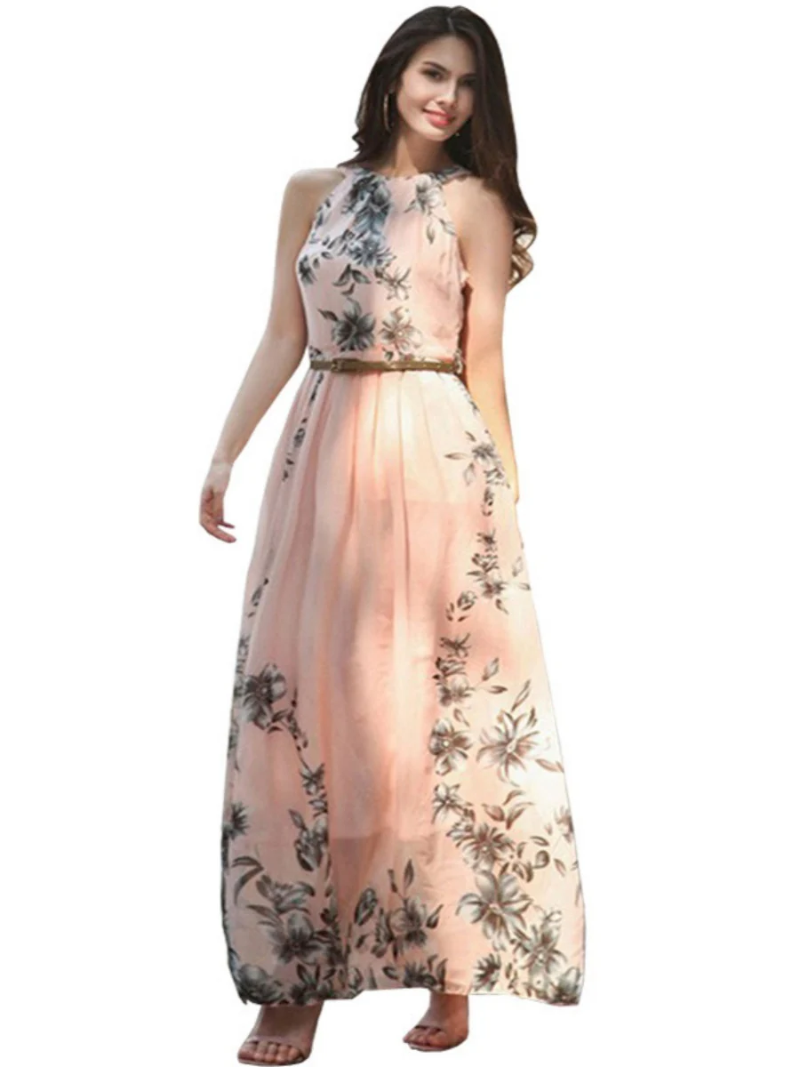 Halter Vacation Printed Maxi Dresses - Image 6