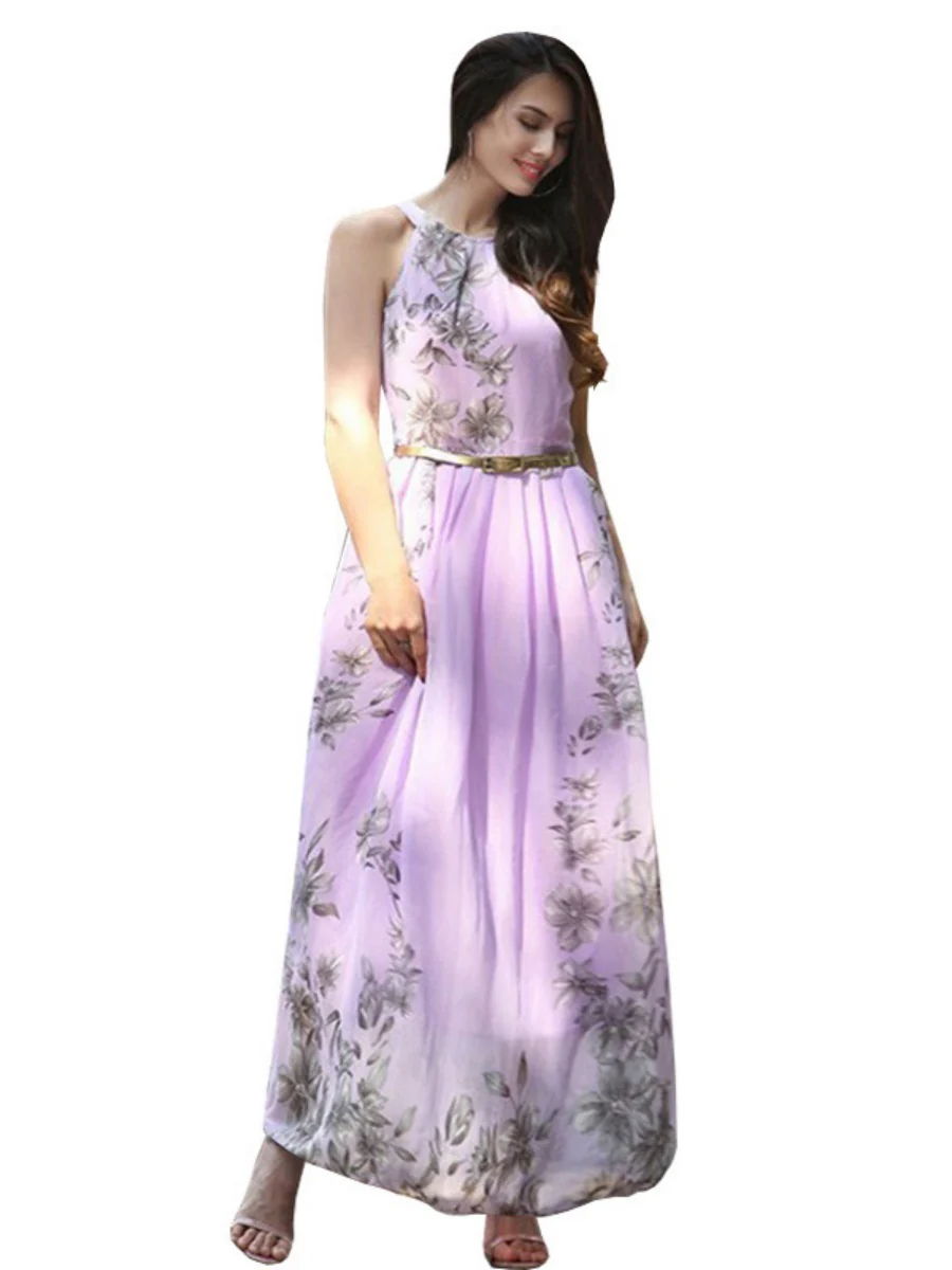 Halter Vacation Printed Maxi Dresses - Image 7