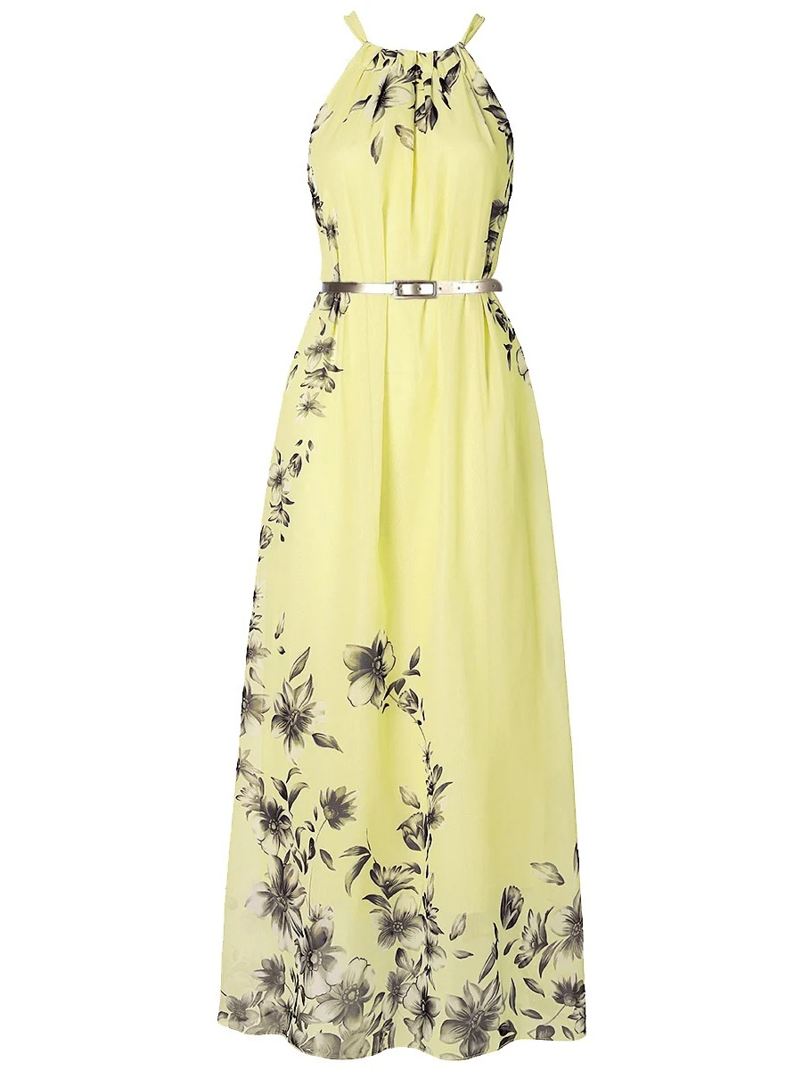 Halter Vacation Printed Maxi Dresses - Image 9