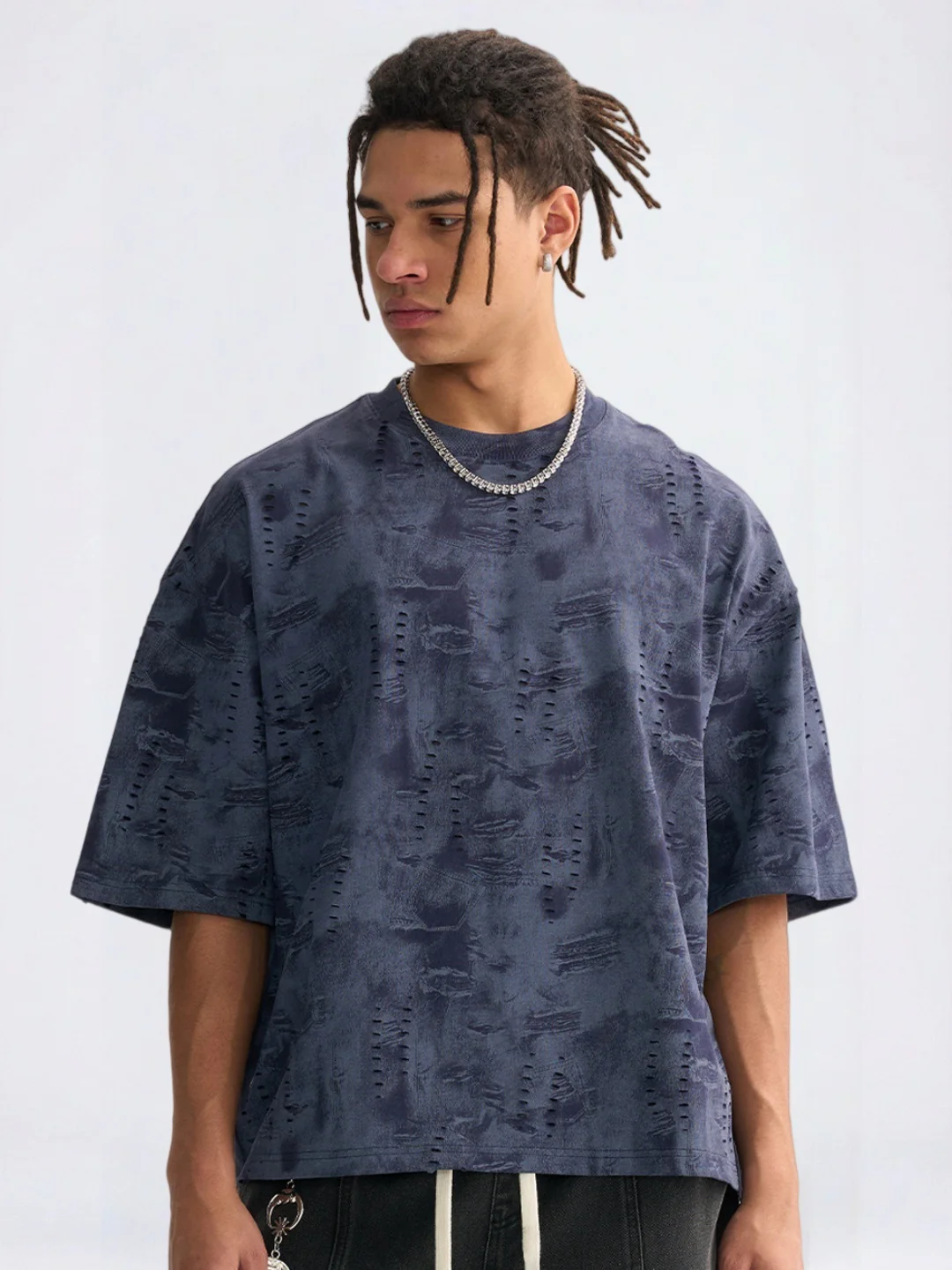 Loose-fit Cropped Denim Style T-shirts