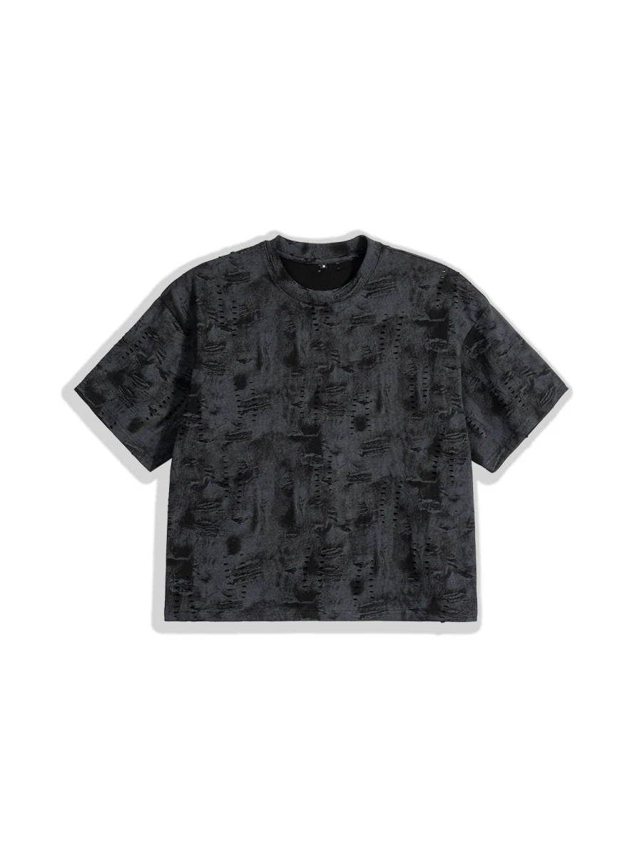 Loose-fit Cropped Denim Style T-shirts - Image 4