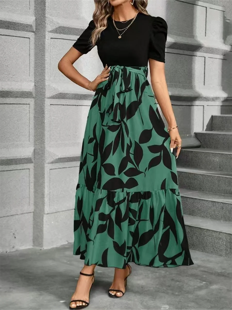 Floral Print High-waisted Long Dress - Image 2