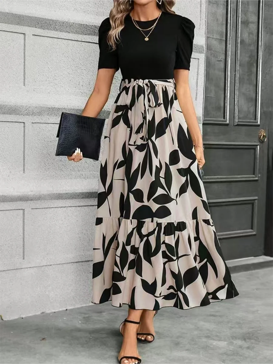Floral Print High-waisted Long Dress - Image 4