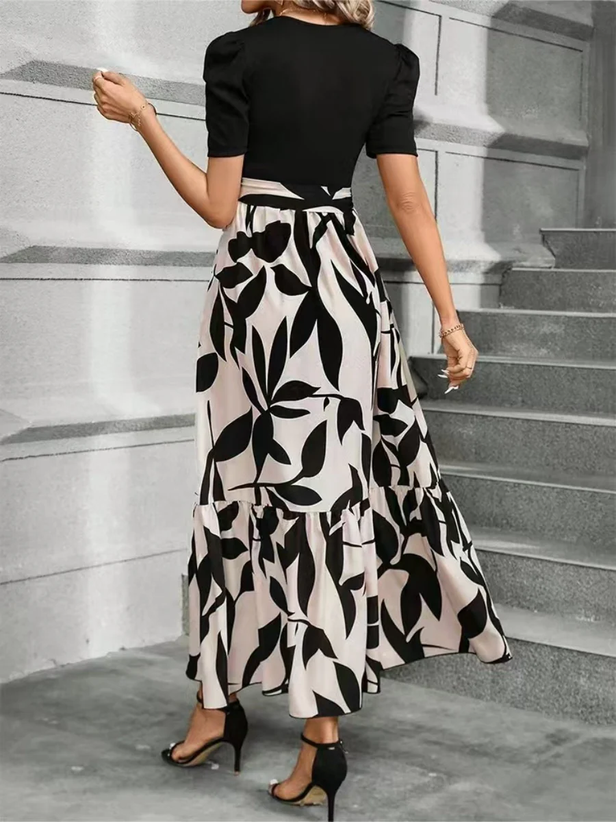 Floral Print High-waisted Long Dress - Image 5