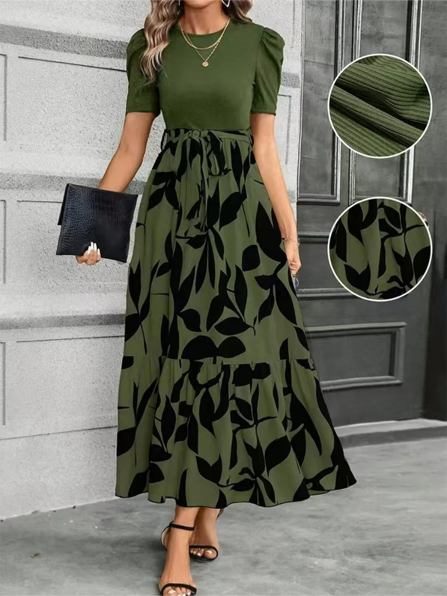 Floral Print High-waisted Long Dress - Image 6